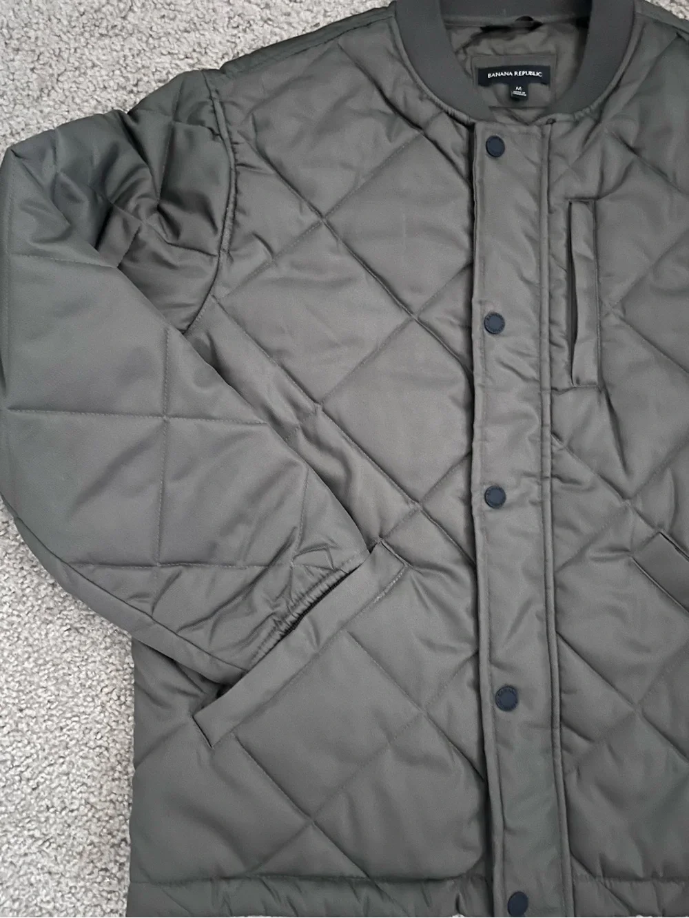 Banana Republic Quilted Bomber Jacket - Olive